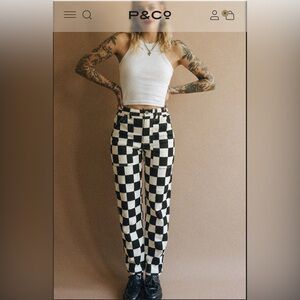Service fatigue pants - black checkerboard